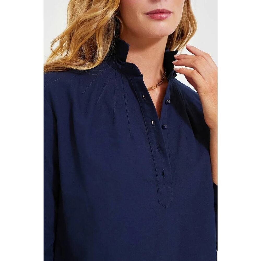 Tuckernuck Polly Mini Dress Navy Cotton Collared Shift XL NWT - Picture 4 of 14